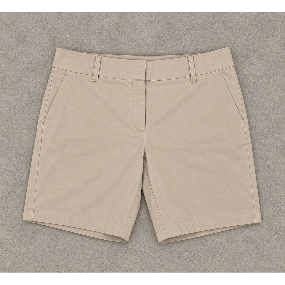 Ann Taylor Petite Chino Shorts Tan Beige 12P Business Casual Quiet Luxury